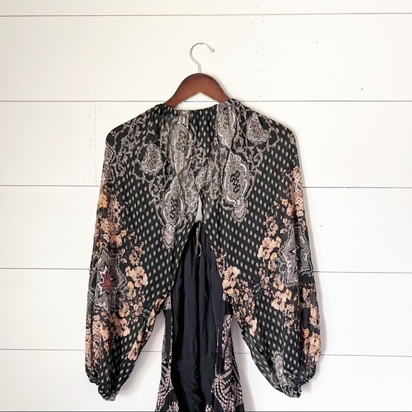 Free People Seven Wonders Black and Pink Floral Mini Dress - Picture 9 of 11